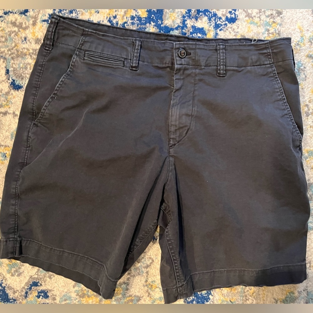 American Eagle Flex 9” lived-in washed black khaki shorts